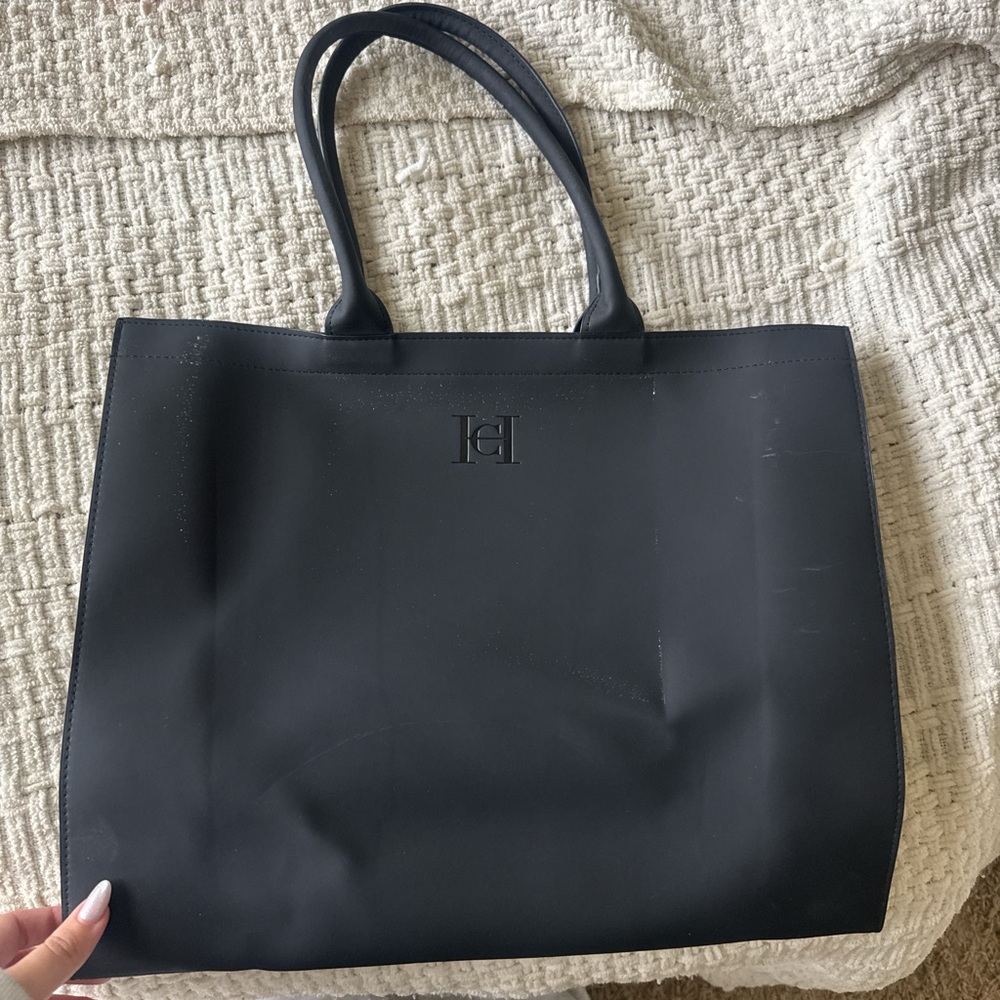 Carolina Herrera Black Handbag with Gold Logo